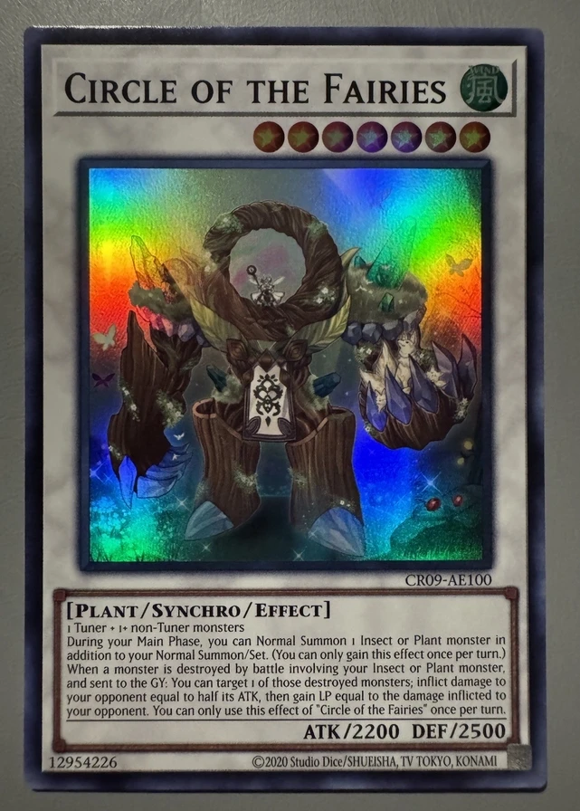 yugioh-konami-duel-monsters-cr09-ae100-circulo-das-fadas-super-raro-colecao-asiatica-ingles-cartao-de-menta