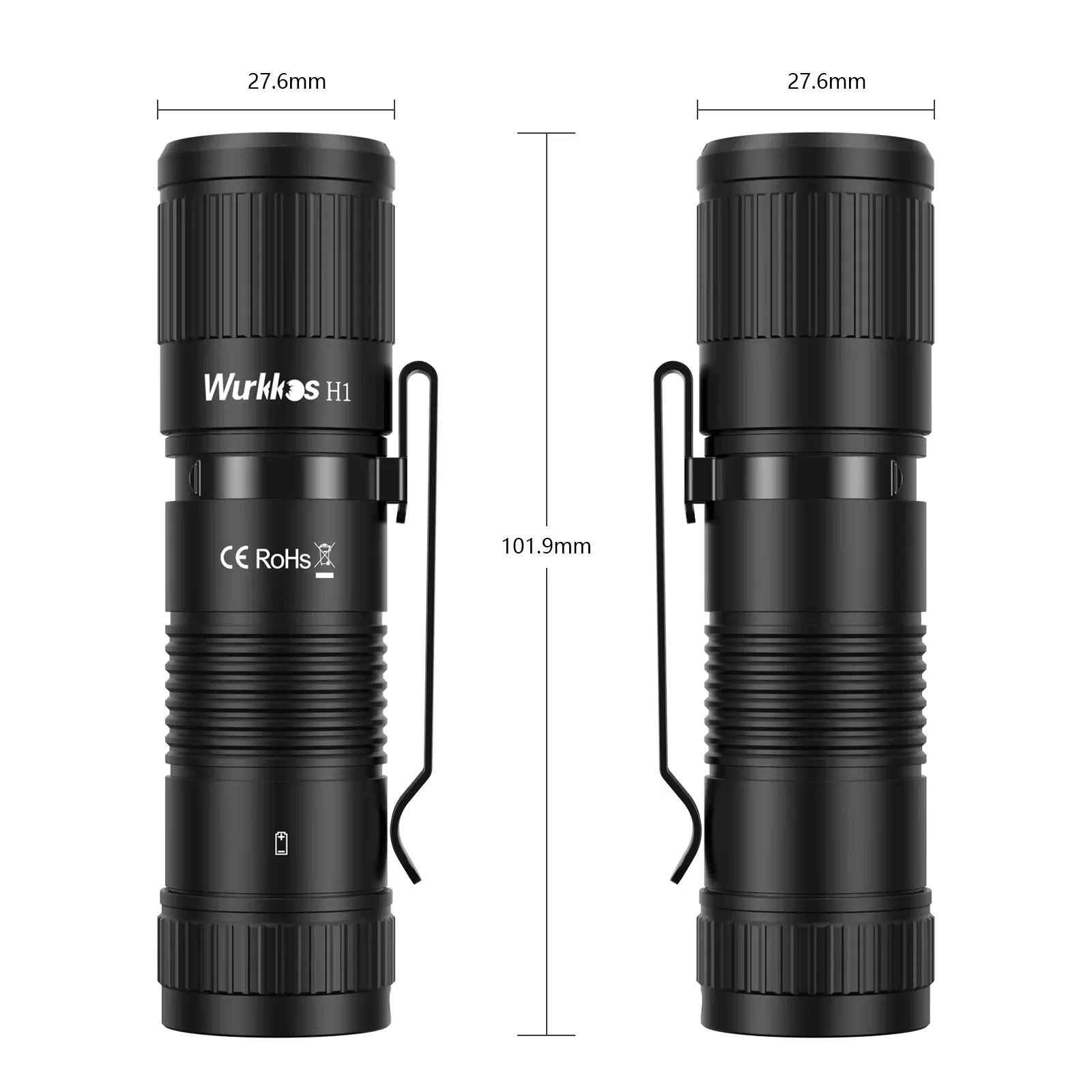 Imagem -06 - Wurkkos h1 Lanterna Partner Ip68 Banco de Potência Portátil à Prova Dágua com Clipe Indicador de Energia para Emergência ao ar Livre Não Uma Tocha