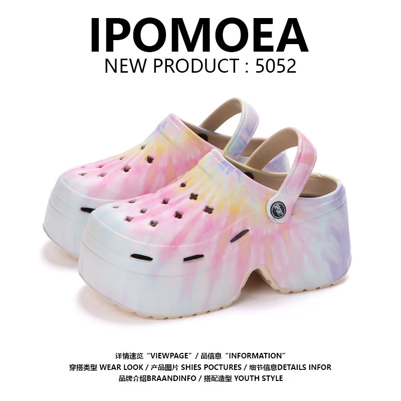 

2026 Summer Women's 9cm Platform Clog Sandals 2 Way Wear Thick Sole High Heel Garden Shoes Beach Outdoor Slippers