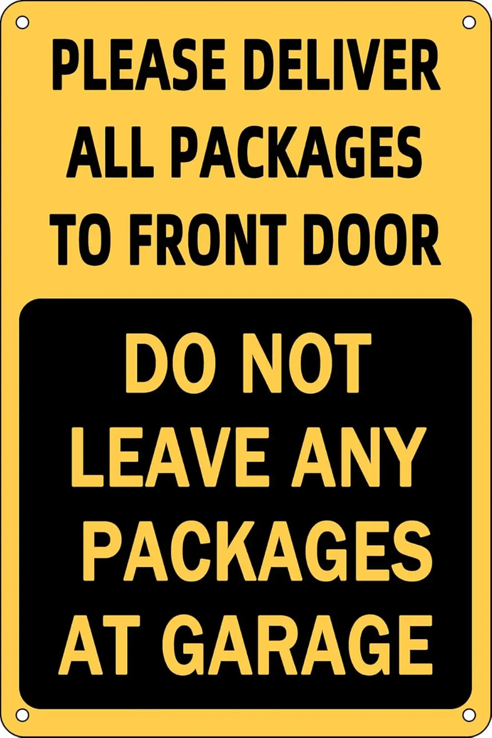 Warning Metal Tin Signs Deliver Packages to Front Door,Do Not Leave Any Packages At Garage Notice Sign Wall Art Decor Plaqu sign