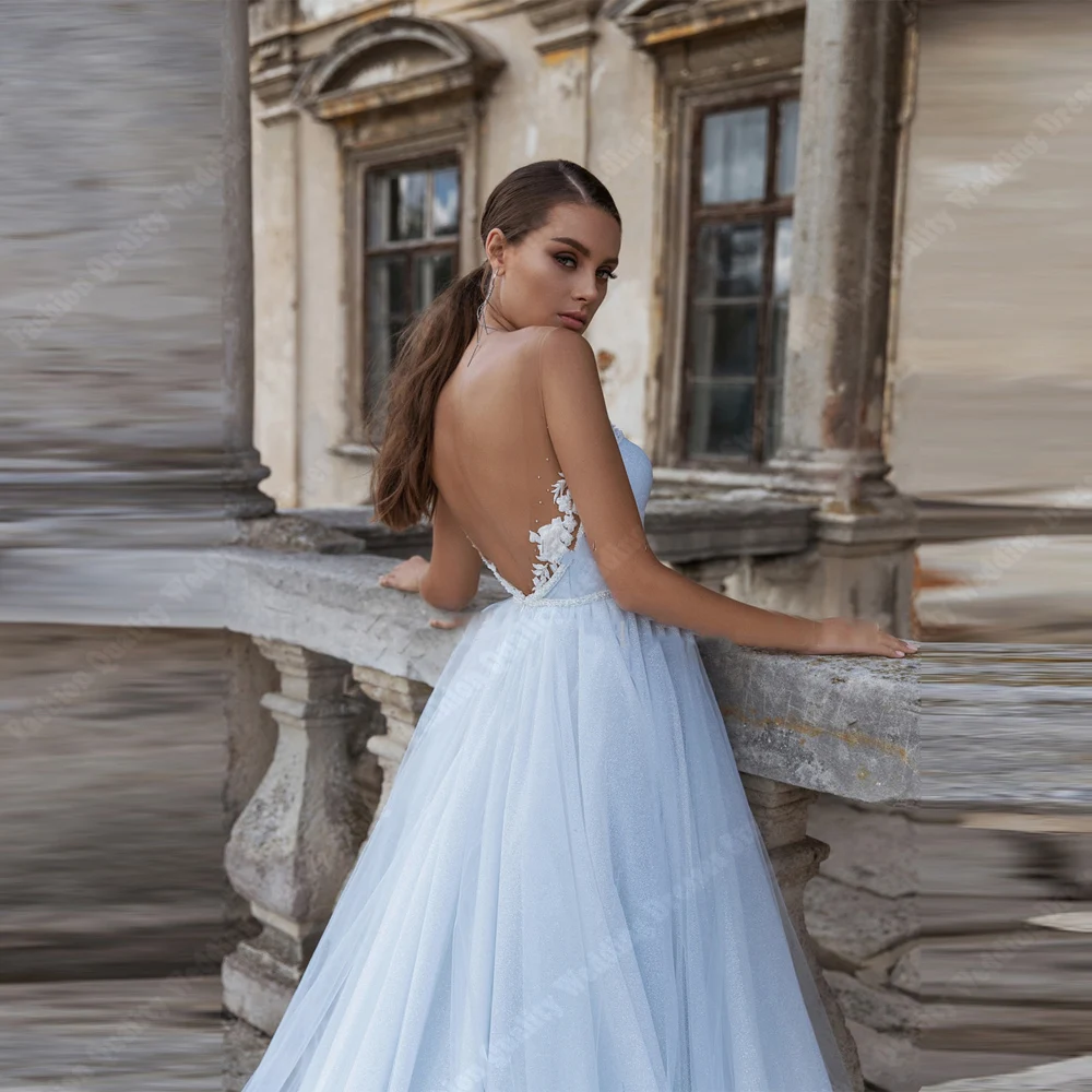 Moda pizzo stampa floreale abiti da sposa donna Tulle di qualità a-line abiti da sposa lunghezza straccio principessa abiti De Novias 2024