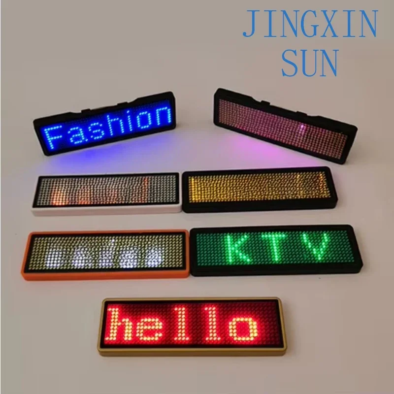 Charging Programmable Small LED Display Electronic LED Name Badge