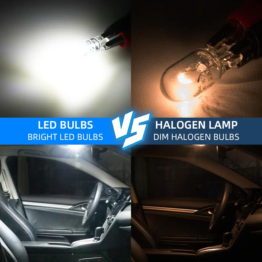10pcs T10 W5W 5W5 194 168 LED Clearance Lamp Flash Car Day Driving Lights Tail Lights Parking Light Signal Lamp Dome Read Light