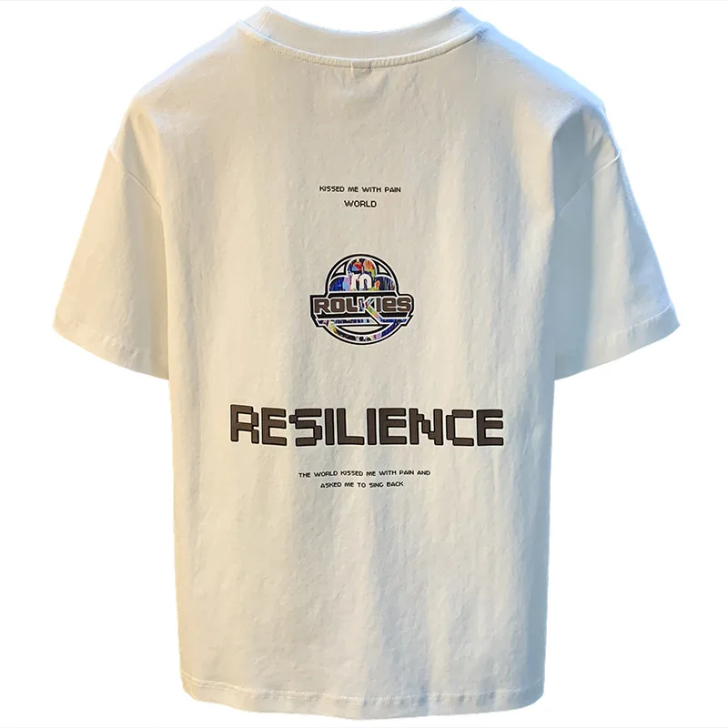 2025 New Fashionable Loose Large Short sleeved T-shirt for Men's Summer Casual Versatile Round Neck Fashionable Printed Top