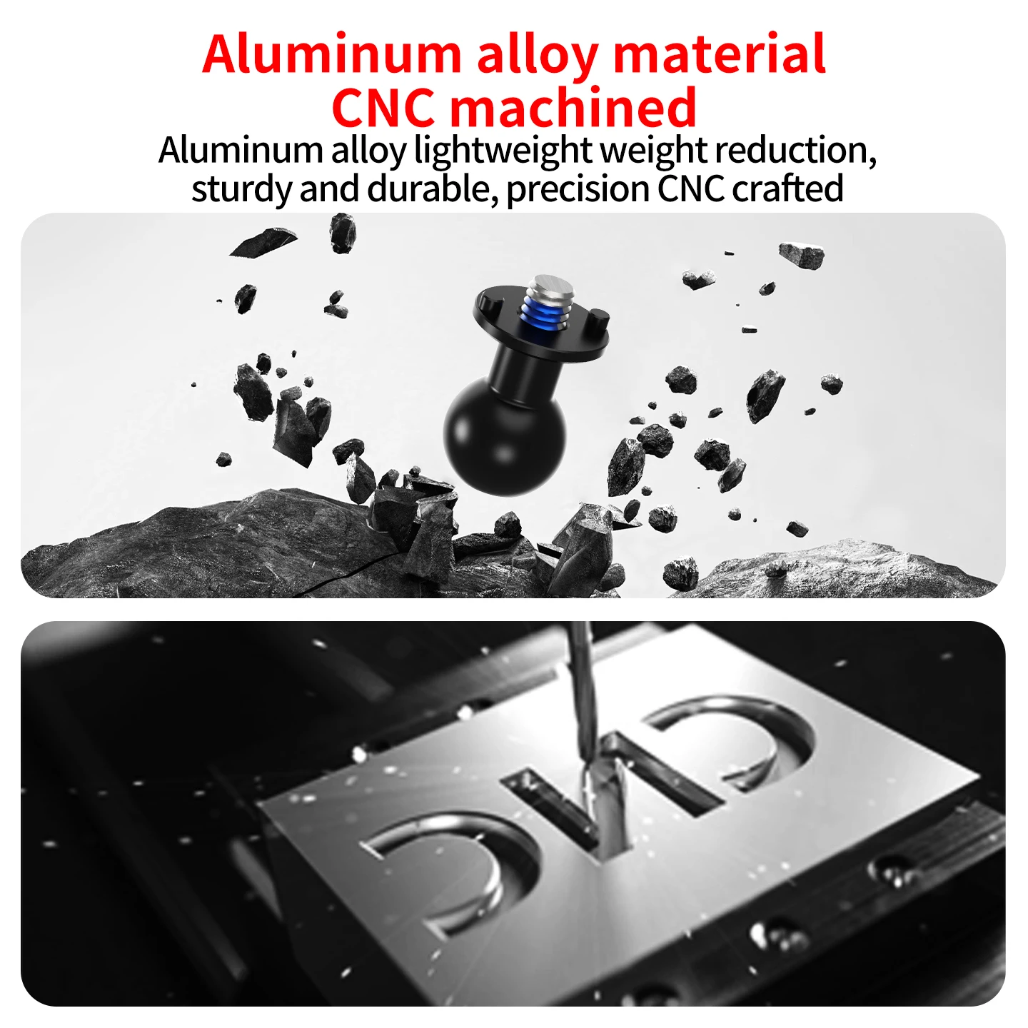 17mm Kugelkopfadapter ARRI Positionierungs-Aluminiumhalterung 1/4 Zoll Schraube für Gopro 13 Insta360 X5 DJI Actionkamera Magic Arm Handyhalterung – Detail 6