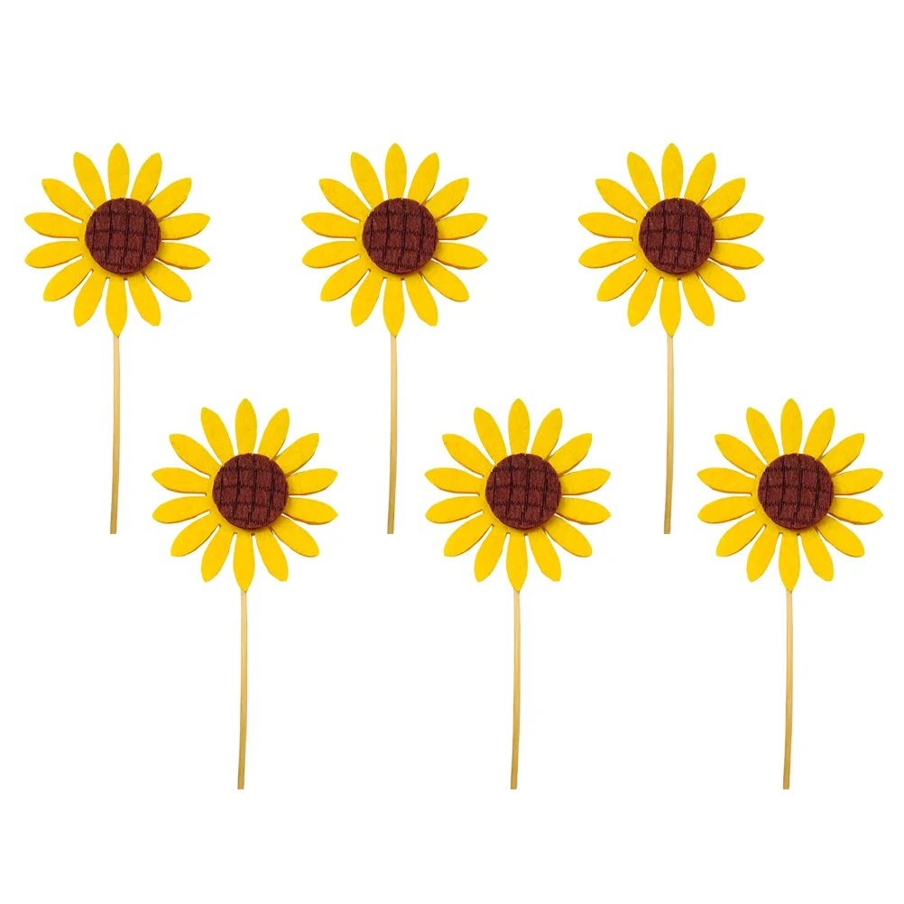 

10Pcs Sunflower Cupcake Sticks Creative Design Cake Decoration for Special Occasions Yellow Cake Toppers Cupcake Sticks