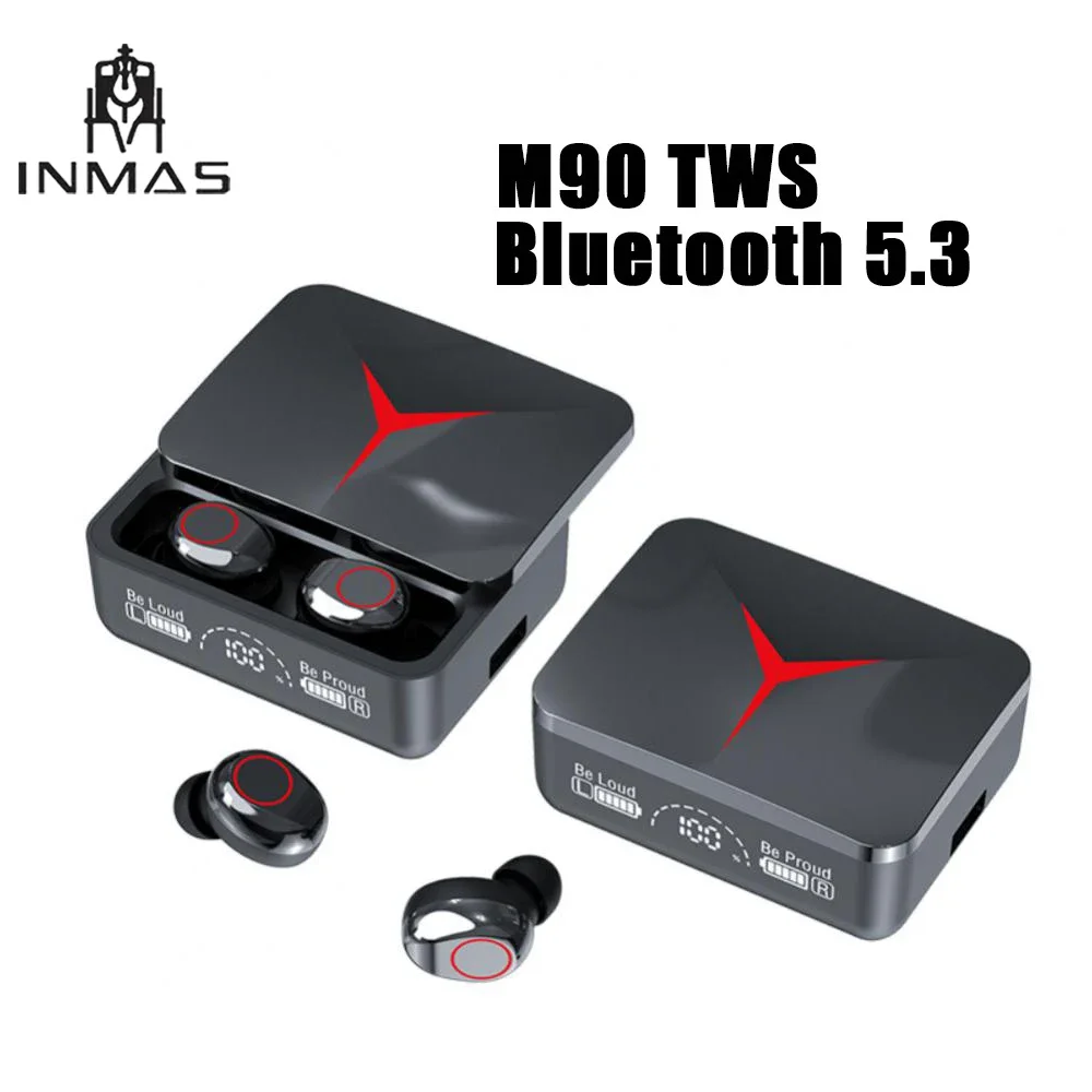 INMAS Brand M90 Pro TWS Wireless Headphones Gaming Sport Bluetooth 5.3 Earphones HIFI Stereo Music Headsets In-Ear With Mic