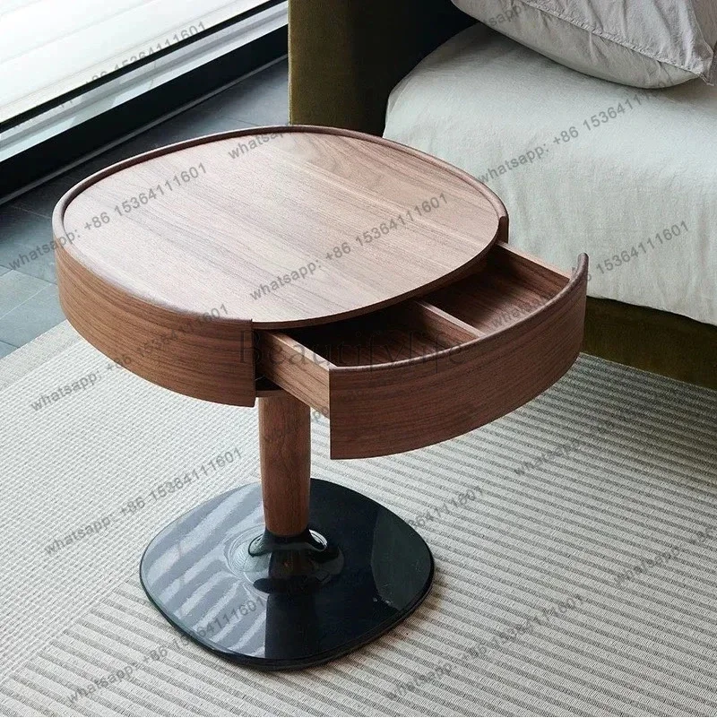 yj21 Furniture, bedside, lockers, minimalist, black walnut edge several small apartments