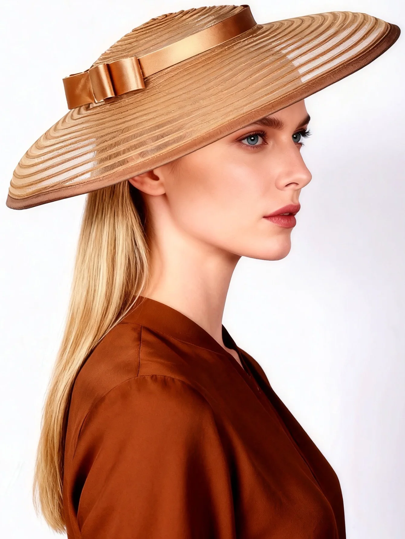 FS Big Black cappelli a tesa larga Fascinators per le donne cappelli da chiesa elegante White Kentucky Lady Bow Wedding Party Dress fedora