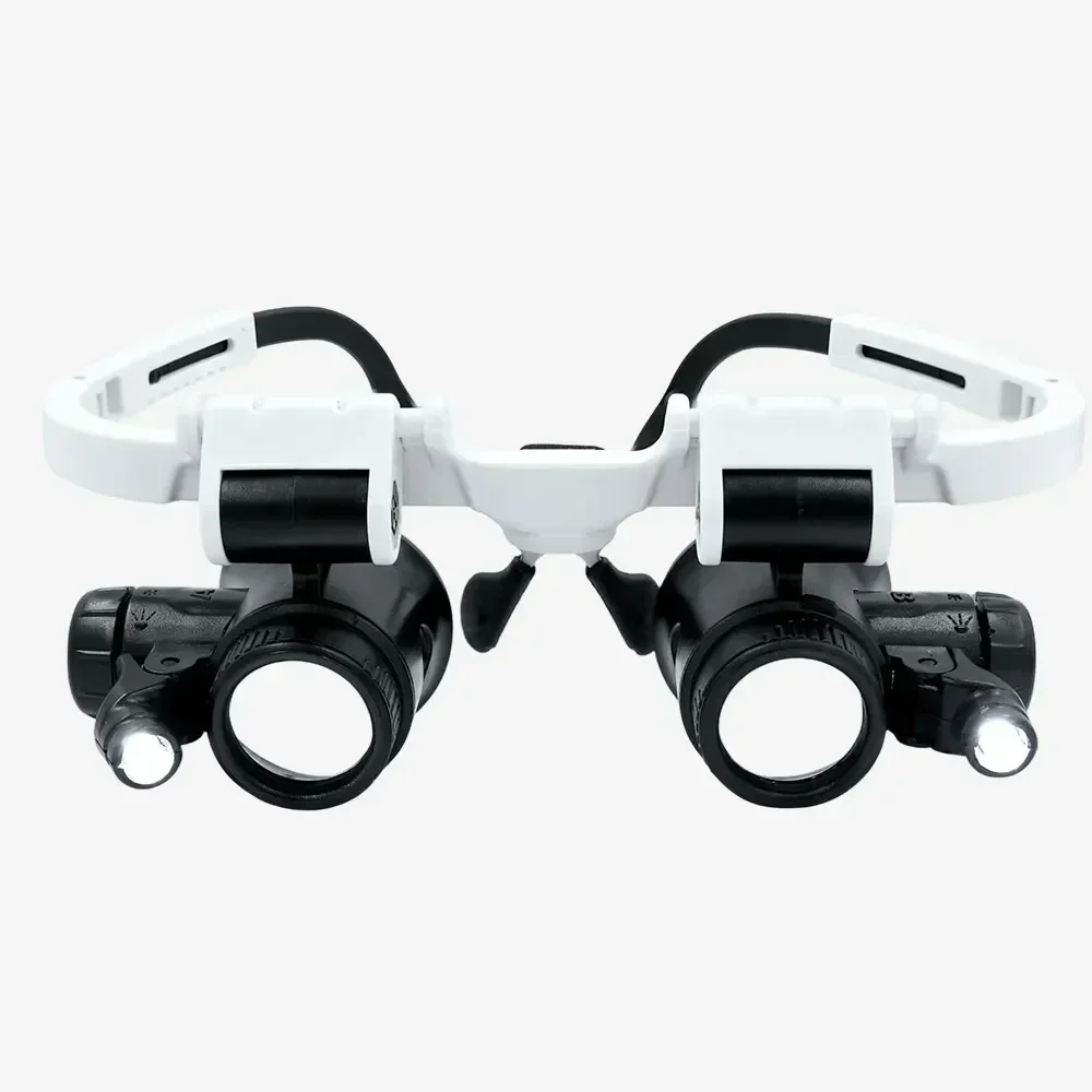 LED-Kopfvergrößerungsglas mit verstellbarem Kopfband, Lupenlinse, Vergrößerungsbrille, 23X, 15X, 8X, 2X, für Uhren- und Schmuckreparaturen. – Detail 9