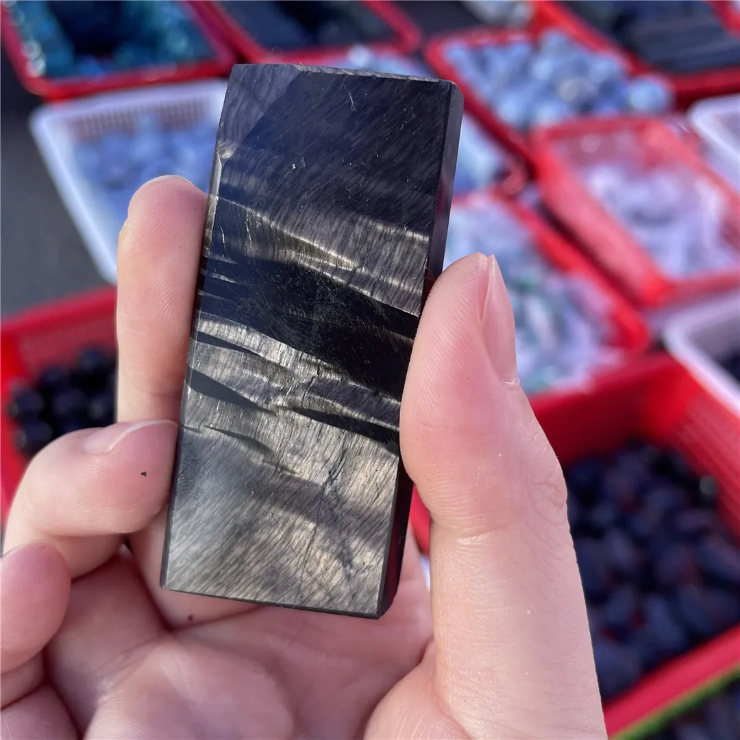 New Product Launch Natural Hypersthene Raw Mineral Polished IRREGULAR Shape Golden Fortune Stone Feng Shui Geology Collection