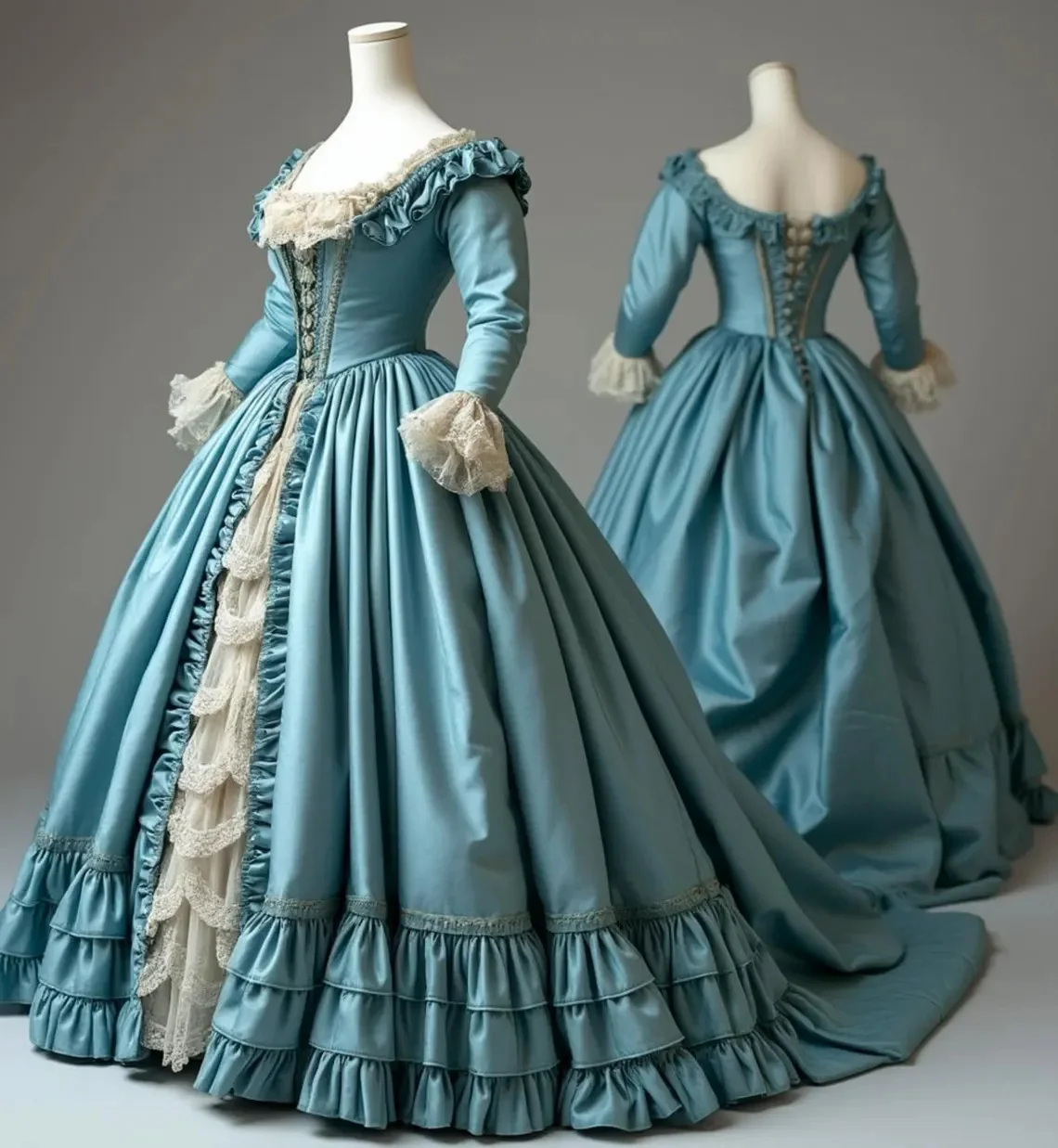 فستان سهرة للأميرة الرومانسية باللون الأزرق الفيكتوري فستان روكوكو الباروكي للسهرة على الموضة لحفلات الشاي