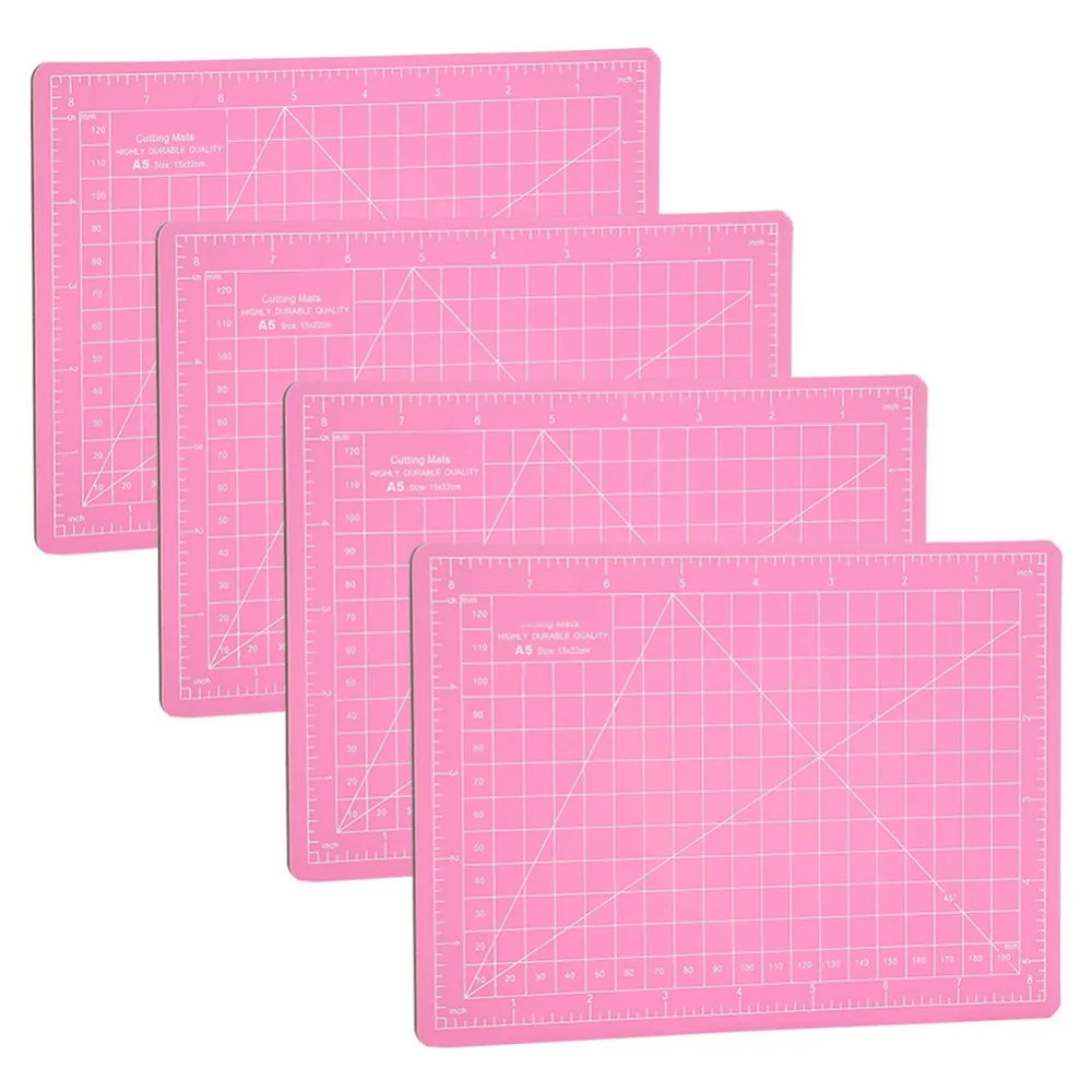 4pcs Portable Self-relaxing Surface Cutting Mat Scale Grid A5 Size A5 Cutting Mat Craft Cutting Pad For Crafting