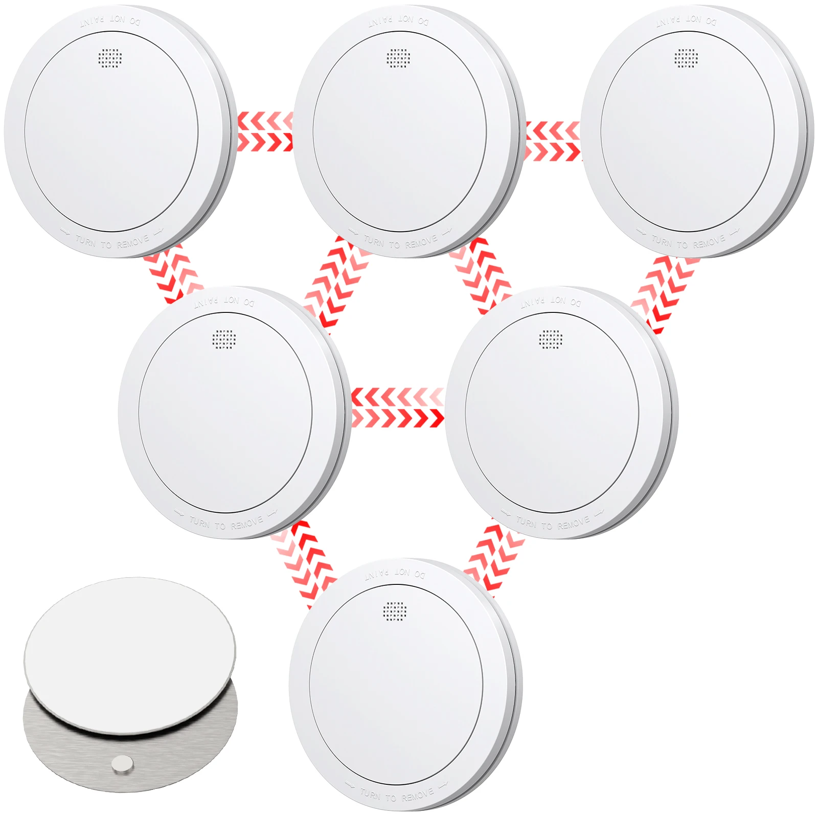 CPVAN Interlinked Smoke Detector Networked Wireless Fire Alarm Home Security protection EN14604 85dB 10Year Battery Smoke Alarm