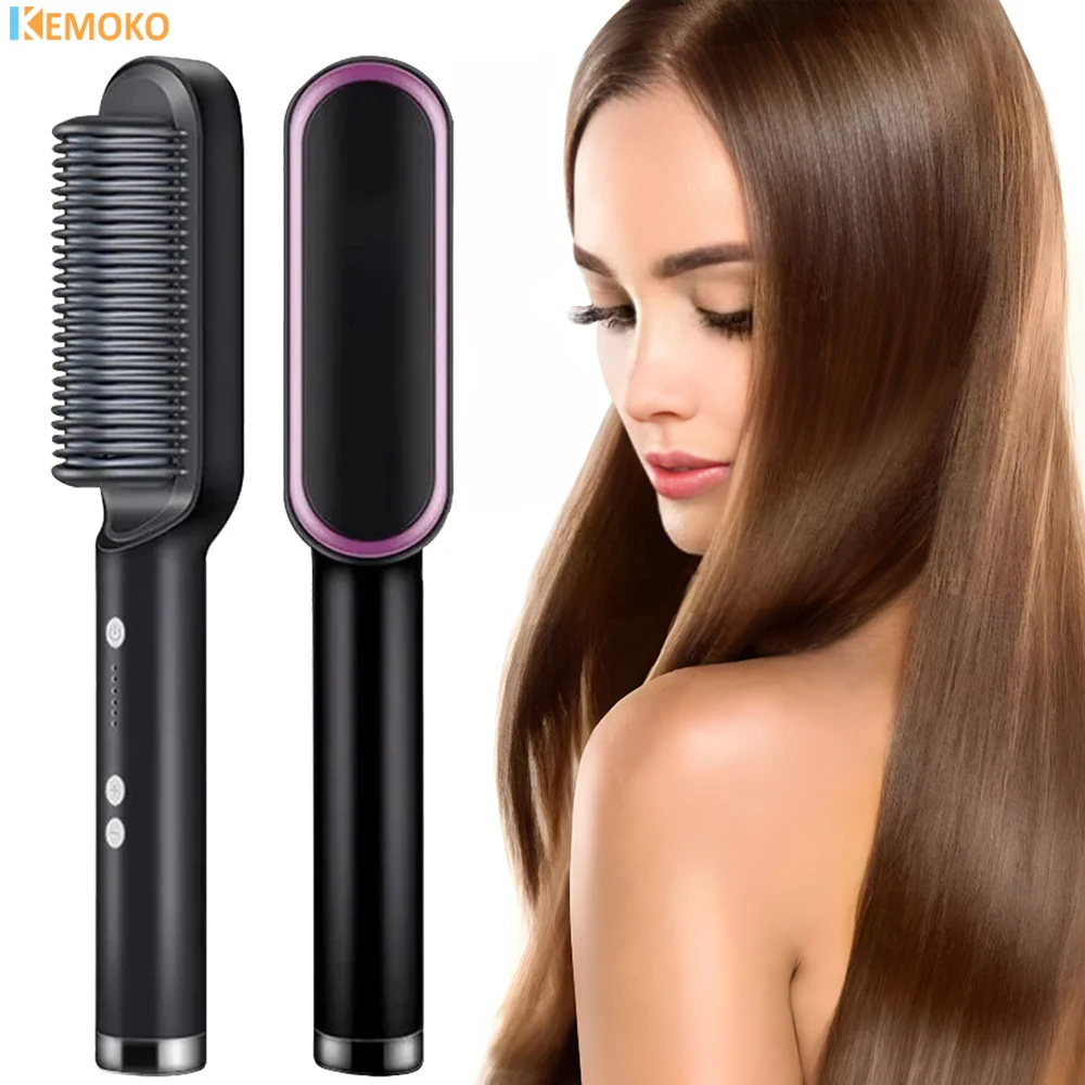 

Electric Hair Straightener 5 Gear Negative Ions Hot Comb Do Not Hurt Hair Temperature Thermostatic Heating Hair Brush Hairstyle