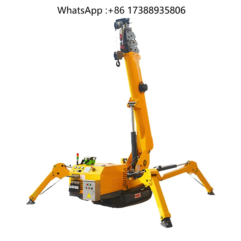 Mini Crawler Crane Machine Tower Telescopic Boom Hydraulic Ton Mobile Lifting Portable Heavy Duty Spider Crane for Construction