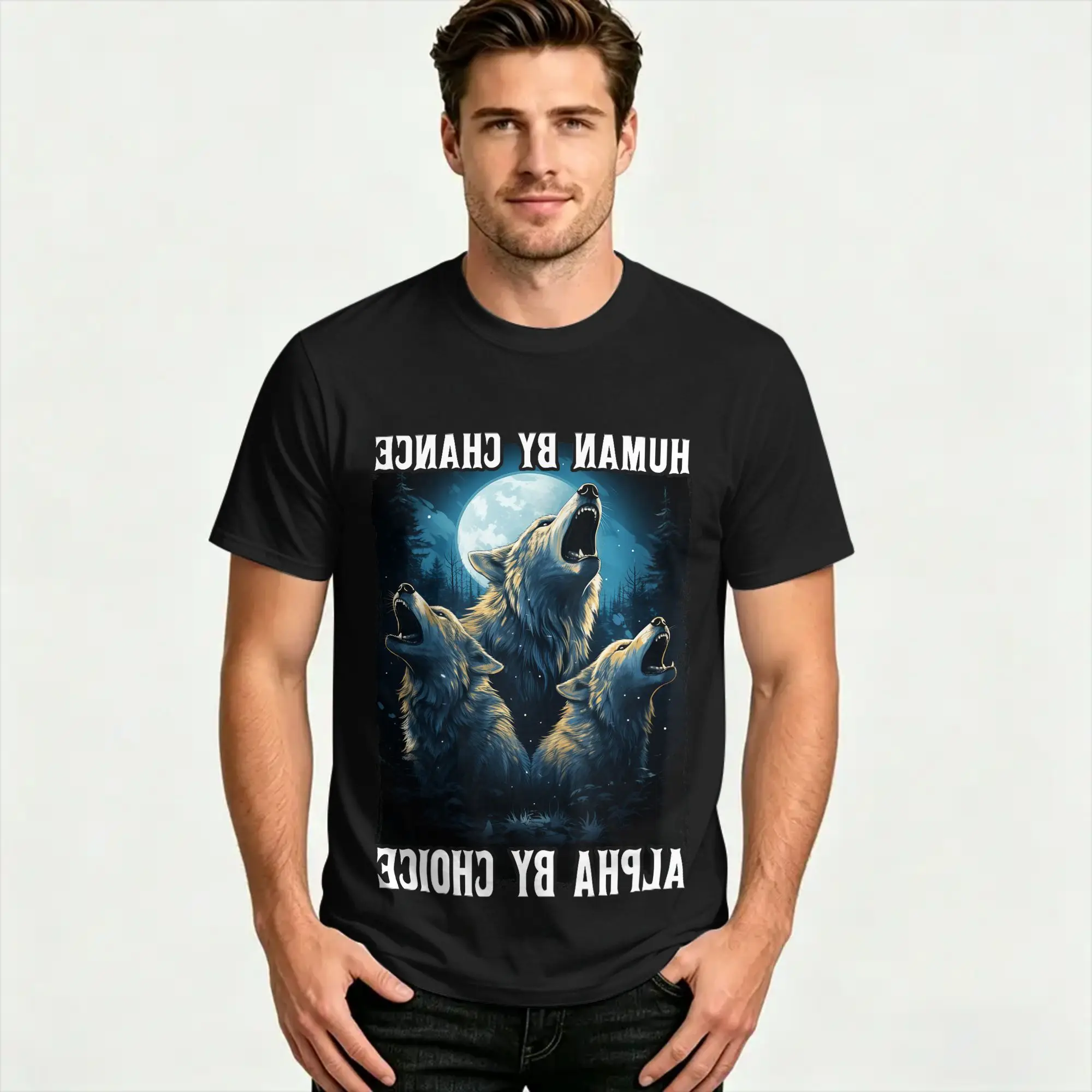 Human By Chance Alpha By Choice T-Shirt Summer  Streetwear T Shirts 100% Cotton Popular Tshirt For Man Custom DIY Tees