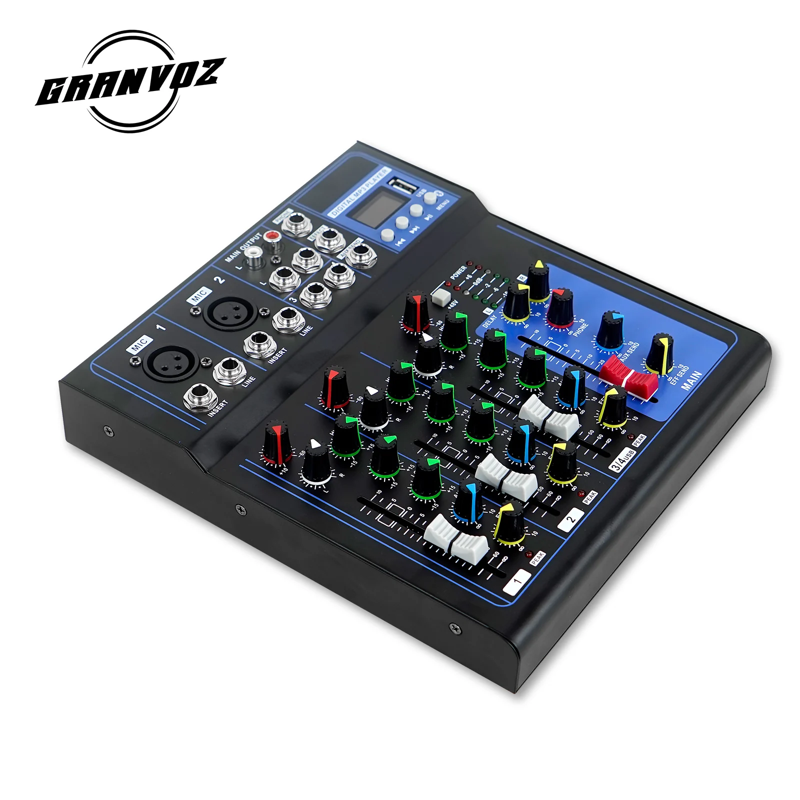 Amplificatore stereo DJ Mixer USB alimentato a 4 canali Mixer audio DJ