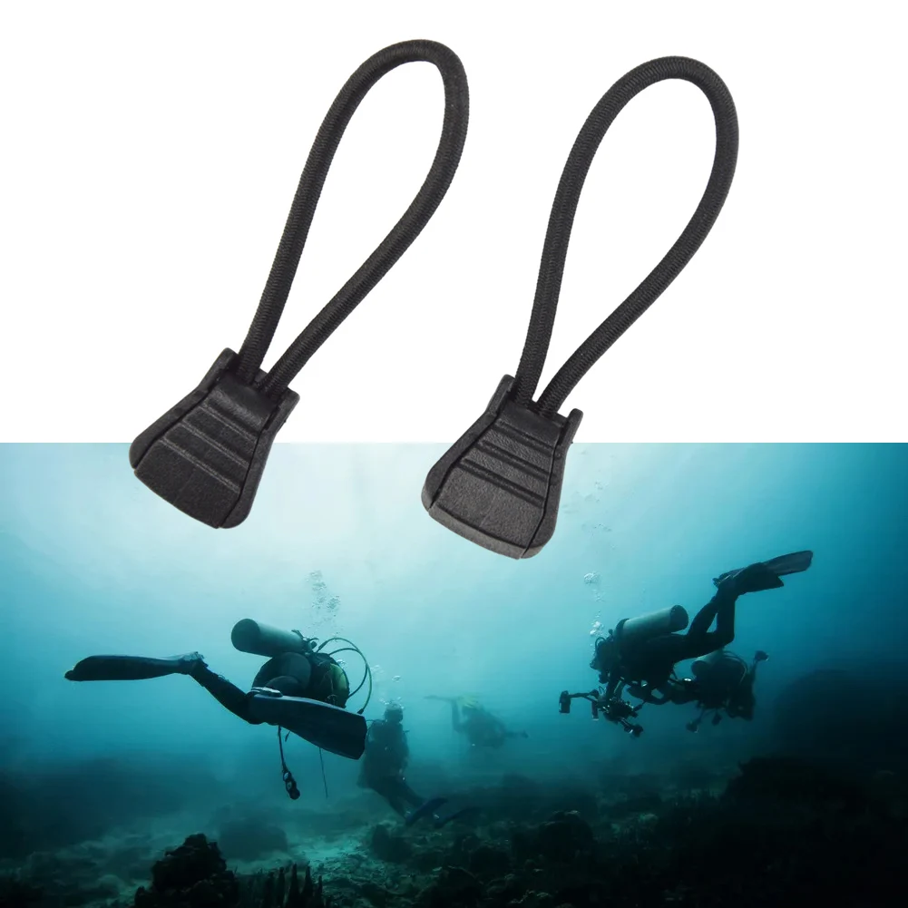 Scuba Diving Hose Retainer Rope 2pc Black Bungee Rope Tap Easy To Use Hose Clip Retainer Durable And Practical