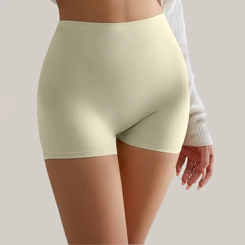 2024 pantalones cortos de seguridad de seda de hielo de LICRA sin costuras para mujer, pantalones cortos debajo de la falda, ropa interior transpirable sin rizos, Boxers para mujer