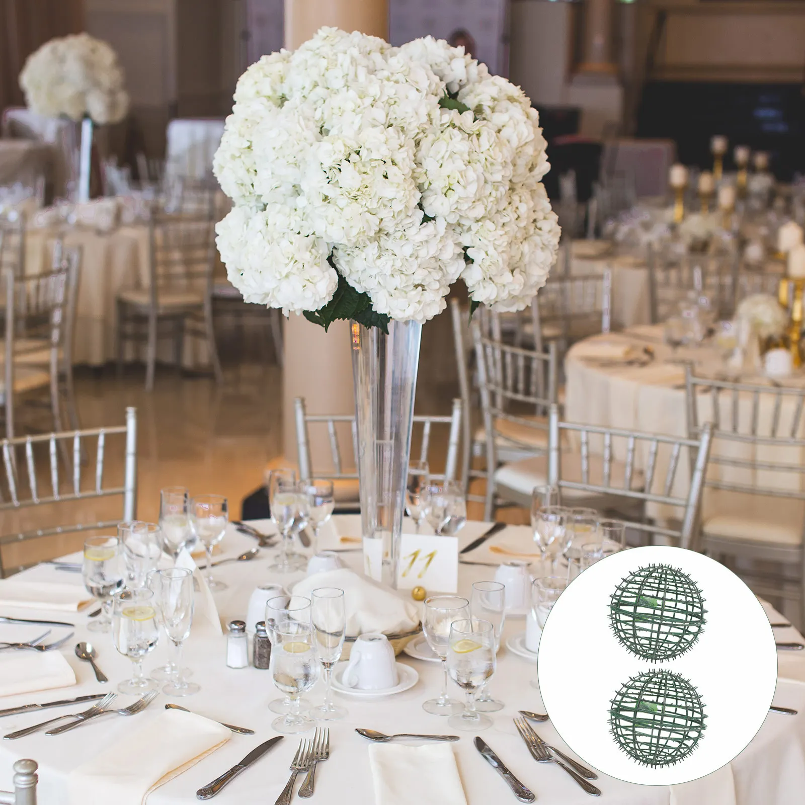 

2Pcs Flower Balls Rack Plastic DIY Ball-Flower Holder for Garden Party Wedding Decorative Arrangement Shelf Flower Balls Rack