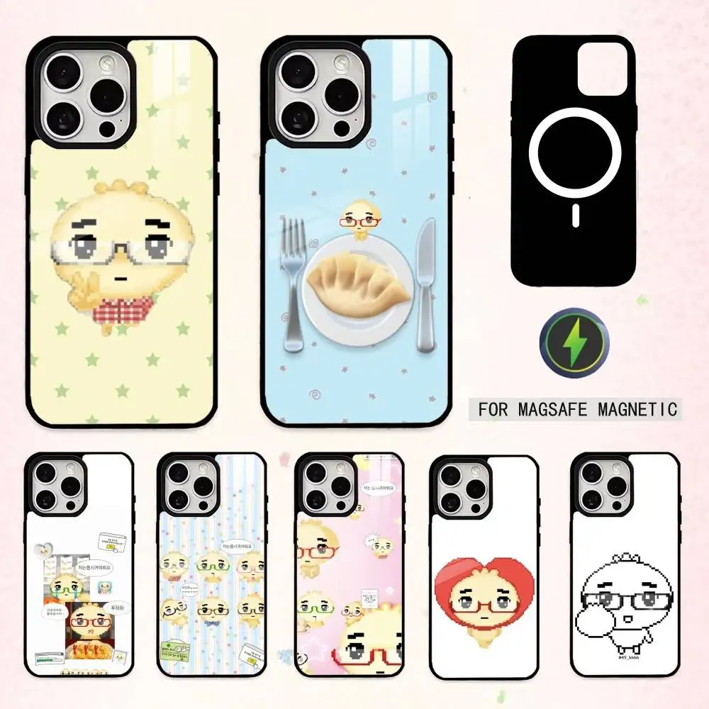 

Korean G-Glasses Dumpling Phone Case For iPhone17,16,15,14,13,12,11 Plus,Pro Max Magnetic For Magsafe Wireless Charging
