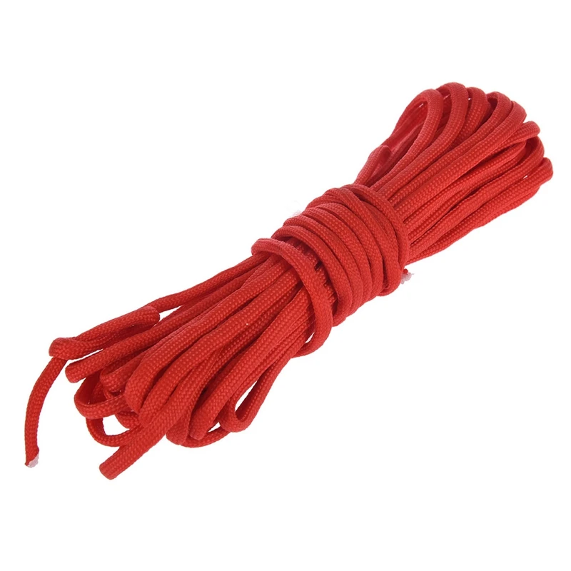 2X Paracord 550 Parachute Rope 7 Core Strand For Climbing Camping Buckle Rope Red 25FT