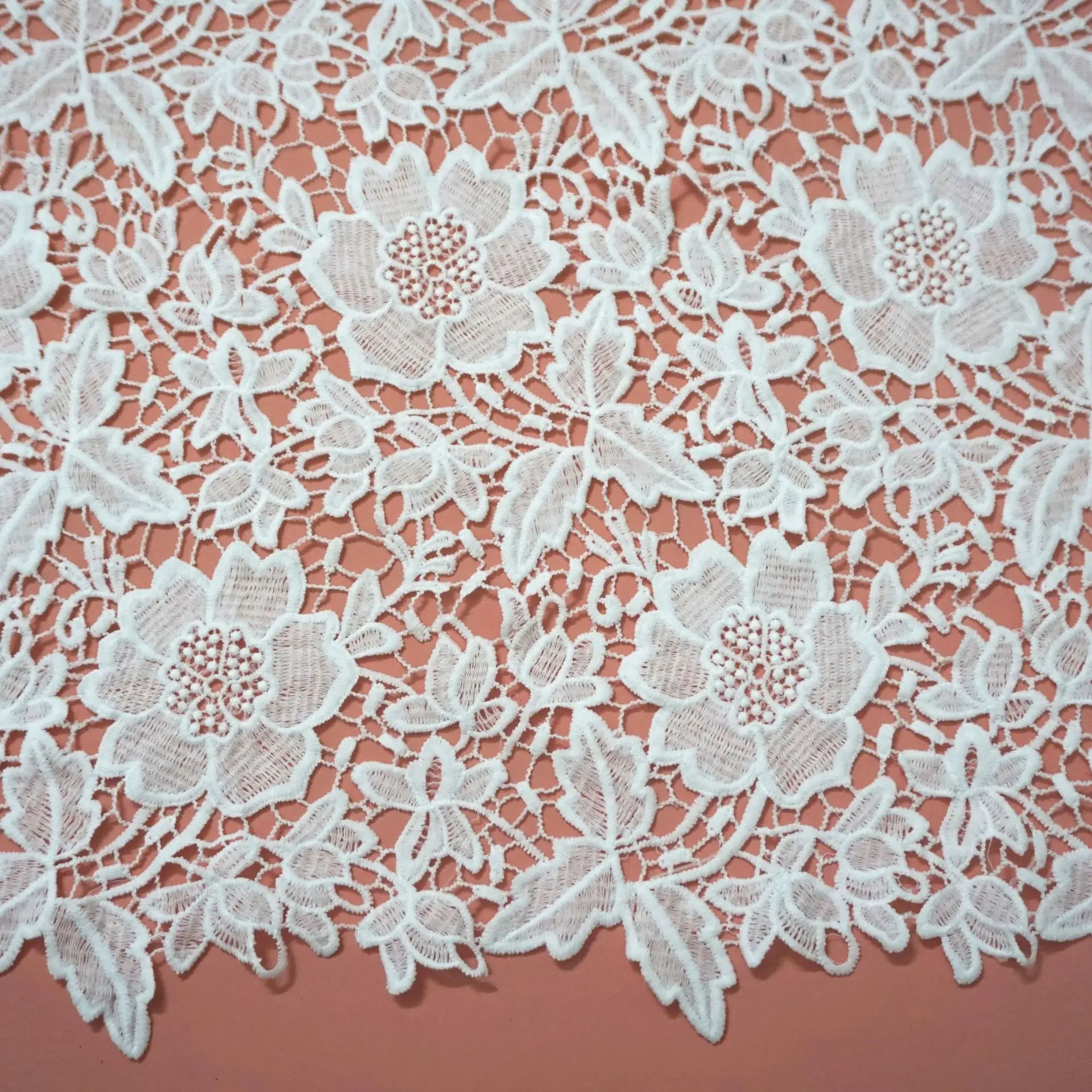 Milk Silk Full Lace Water-soluble Hollow Lace Spot New Clothing Wedding Fabric Lace Embroidery Lace 130 cm Width