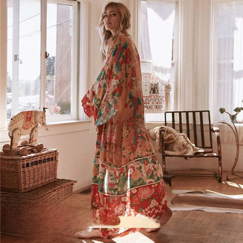 ملابس نسائية فضفاضة من الشيفون للشاطئ للحماية من الشمس، ملابس بيكيني خارجية، ملابس صيفية