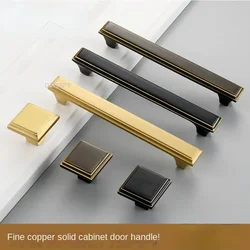 Cupboard Kitchen Hardware Square Bronze Dooroom Pull Antique Brass Closet Furniture Knob Drawer Cabinet Handle