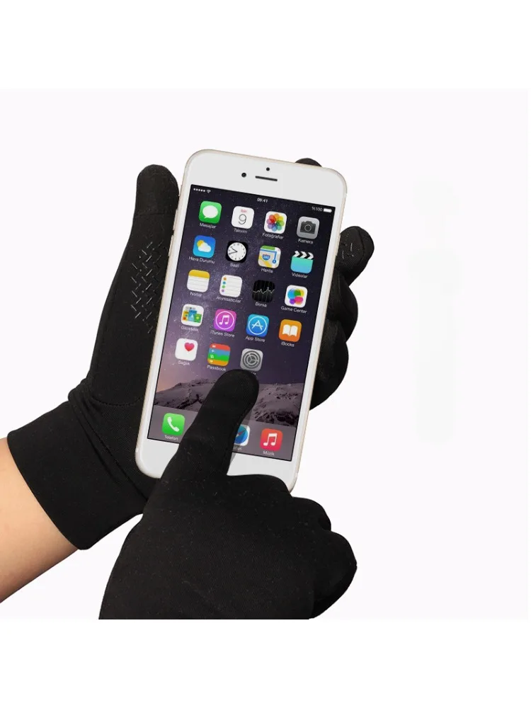 AliExpress Touch screen Skiing glove Anti Slip Silicone Gel Winter Thermal Warm Fleece Lining Running Bike Cycling Riding Gloves