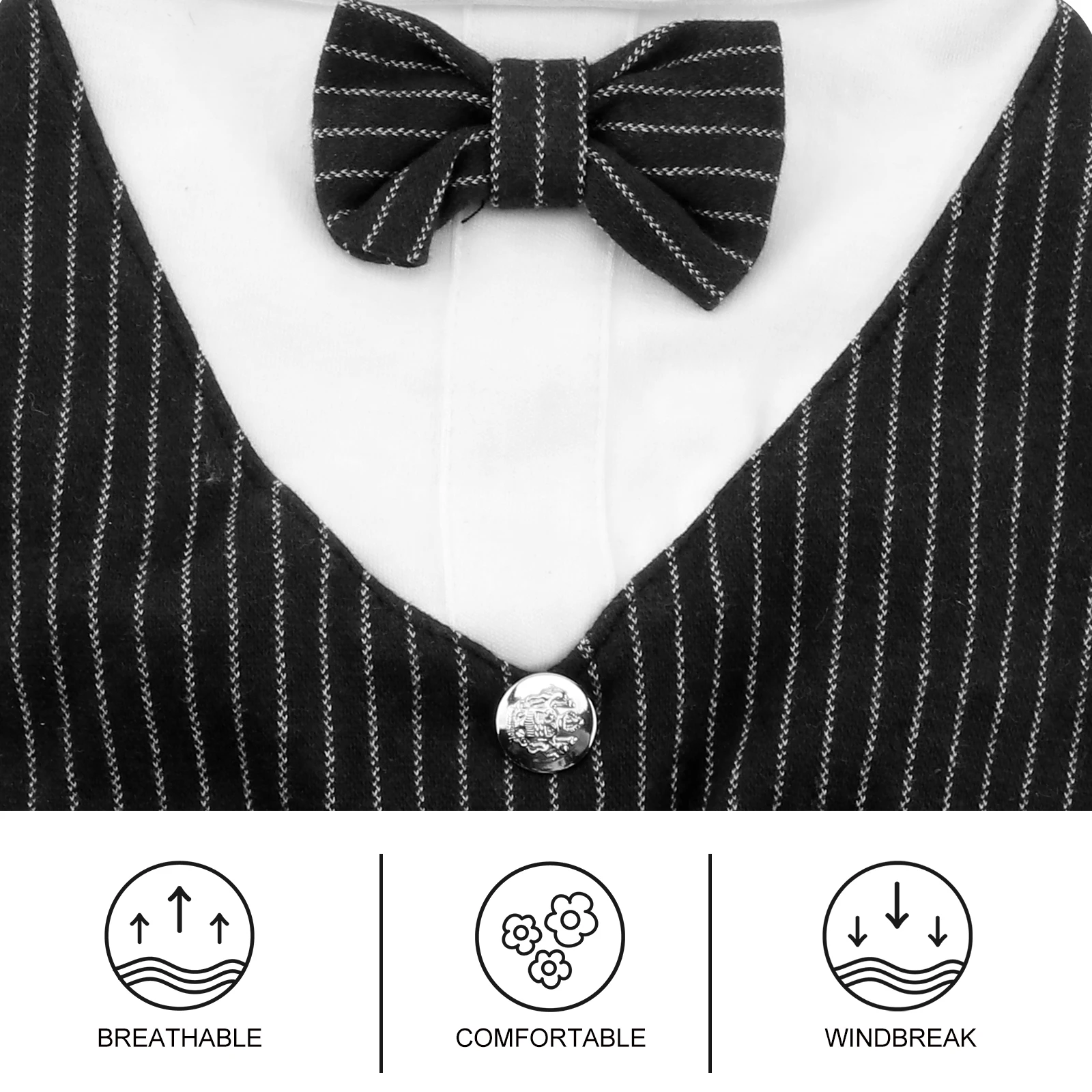 

Dog Clothes Comfortable Pet Suit Polyester Dress Gentleman Dress Photo Props Costume for Home Cosplay (Black, Size L)