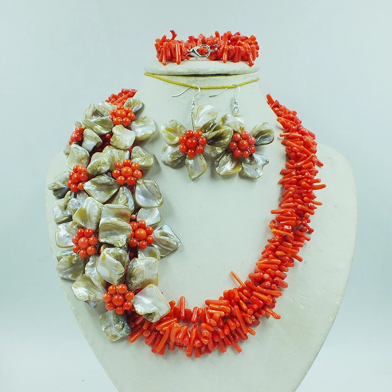 Fashion Design Nigerian Coral Beads Jewelry Neckace