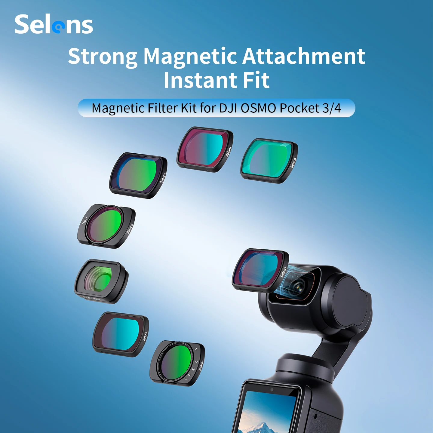Selens Objektivfilter-Set für DJI Osmo Pocket 3 4 CPL VND2-32 Black Mist 1/4 Magnetisches Diffusions-Weitwinkelobjektiv Vlog-Zubehör