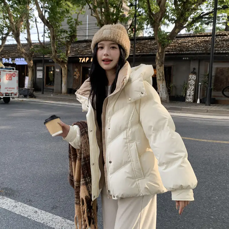 Veste courte en duvet de canard blanc pour femme, manteau d'hiver épais et chaud, petite taille, nouvelle collection 2025