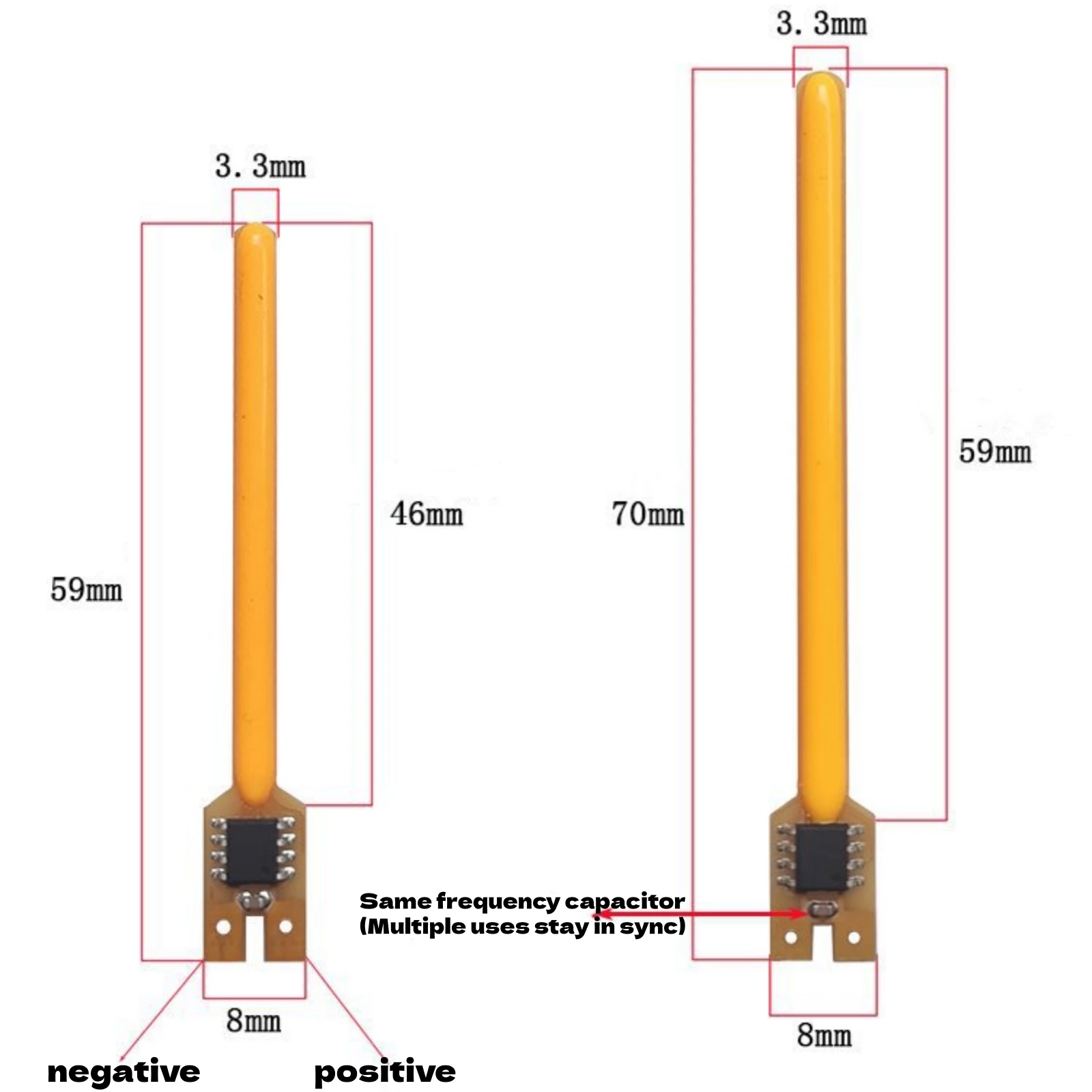 3V Cob 40mm 59mm 70mm Meteor Shower Flowing Water Lamp Led Filament Light Diodes Parts With Buckle No Need Welding 2pin/Battery