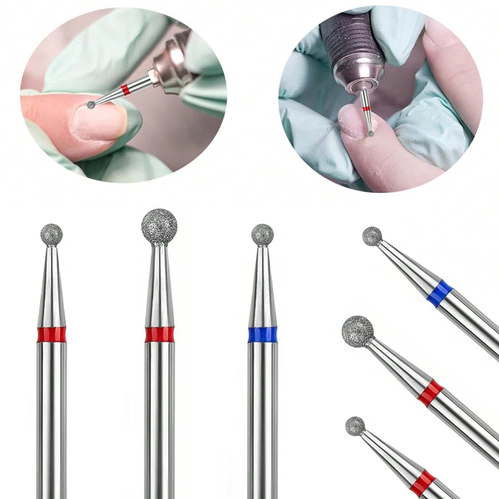 3pcs Metal Nail Drill Bits Set - Professional Round Grinding Heads for Manicure & Pedicure, Essential Electric Nail File Accesso