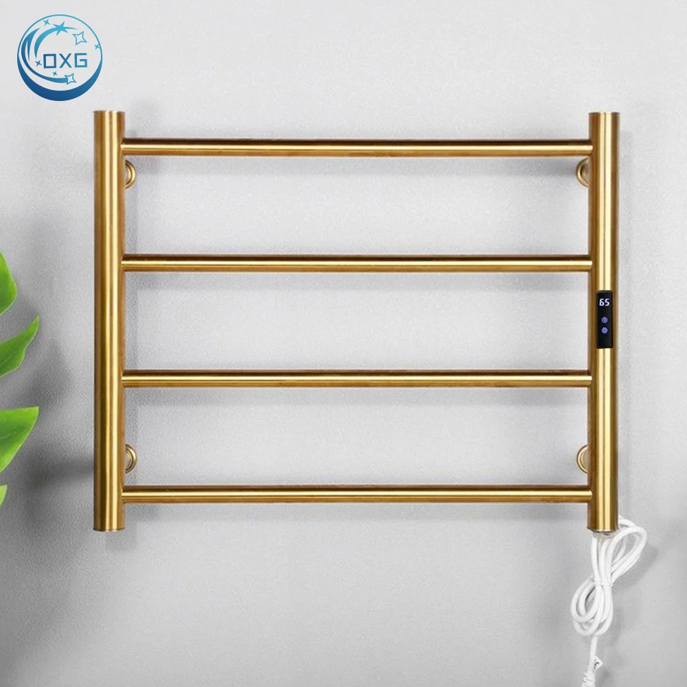 OXG Electric Towel Drying Rack Energy Saving,Wall Mounted Heated Towel Warmer with Timer Bathroom Towel Dryer Thermostatic