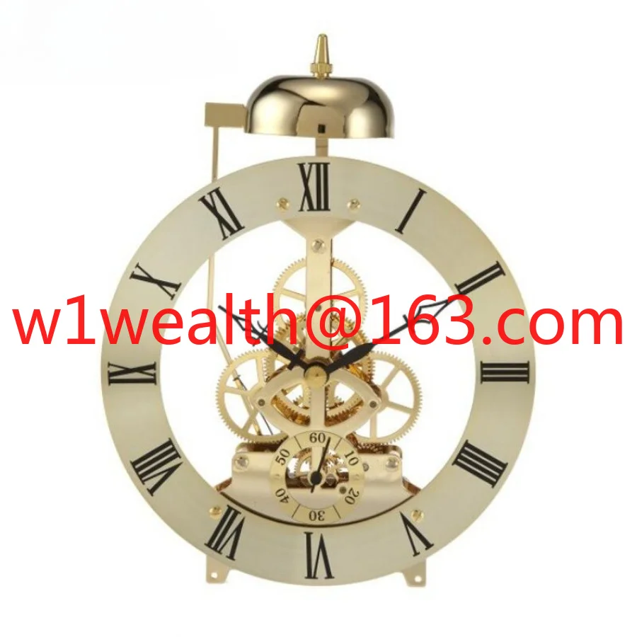 55X75x175mm metal creative bell perspective quartz clock clock accessories, skeleton, gear, retro movement