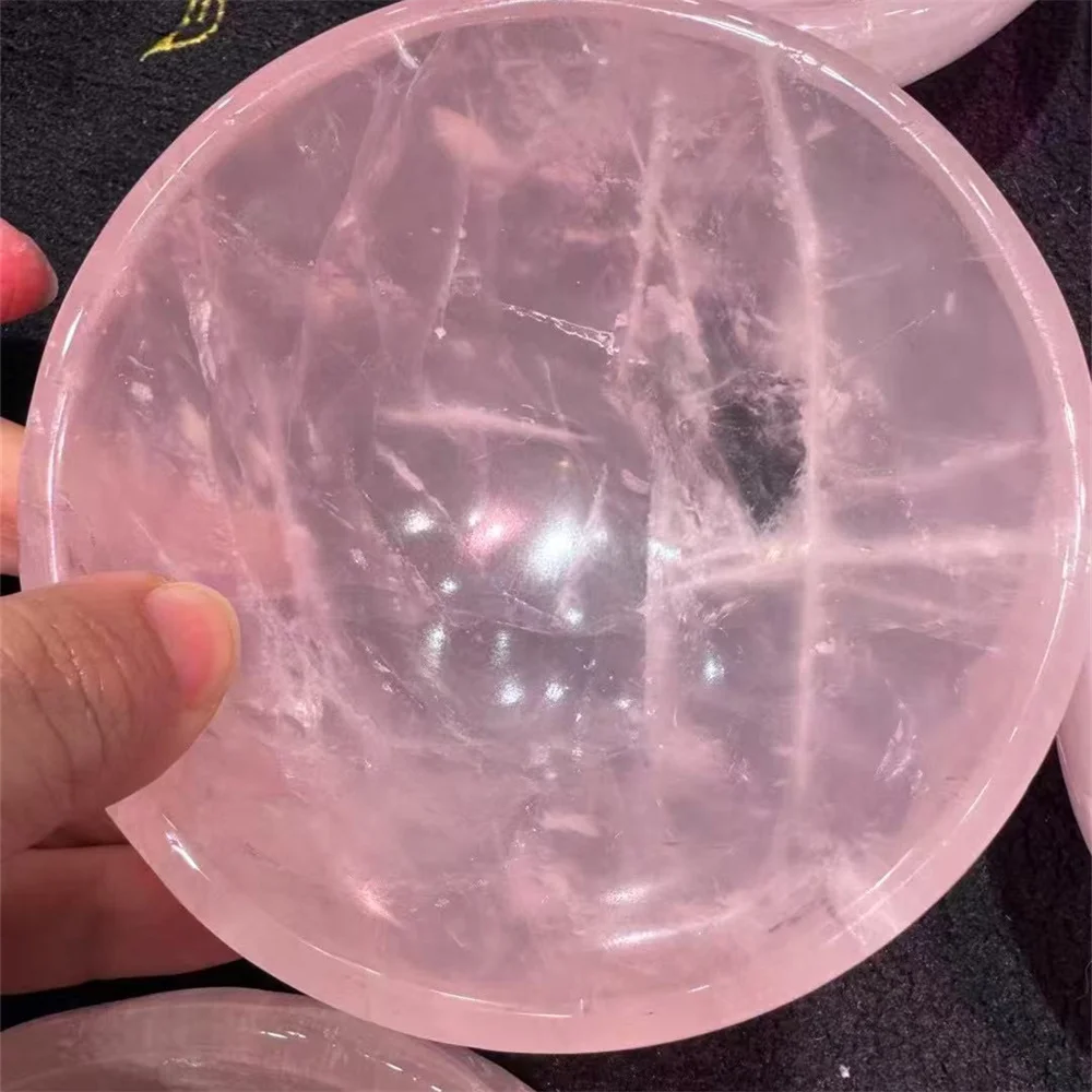 Natural rose quartz bowl Energy gem, Reiki healing, gift, square will decorate, meditation