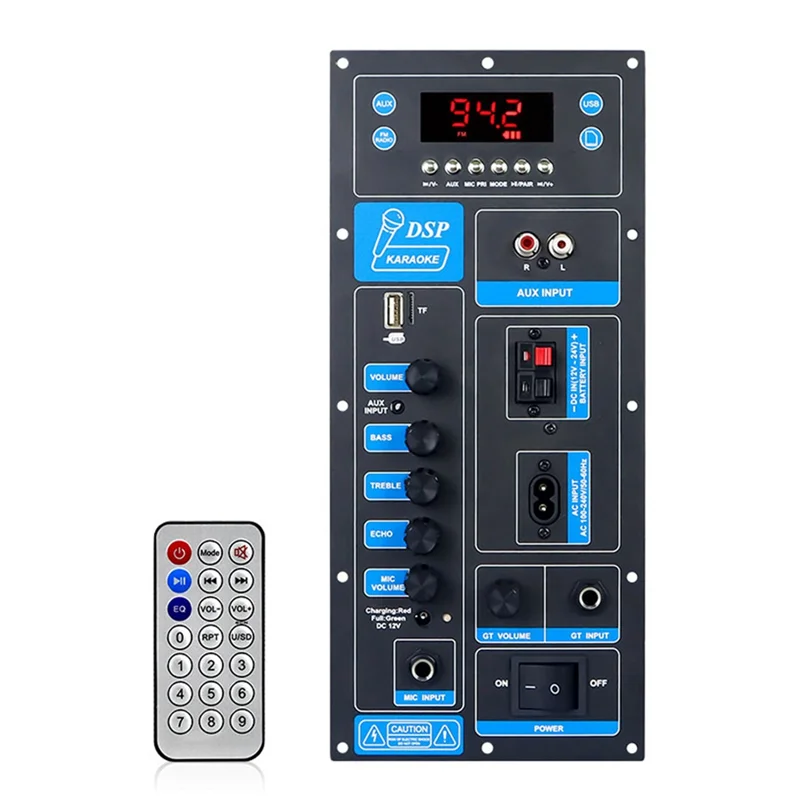 High Power DSP Bluetooth 5.3 Amplifier Board 8-18 Inch Trolley Speaker Outdoor Audio Amp Module Mono 60W Stereo Ampn01r