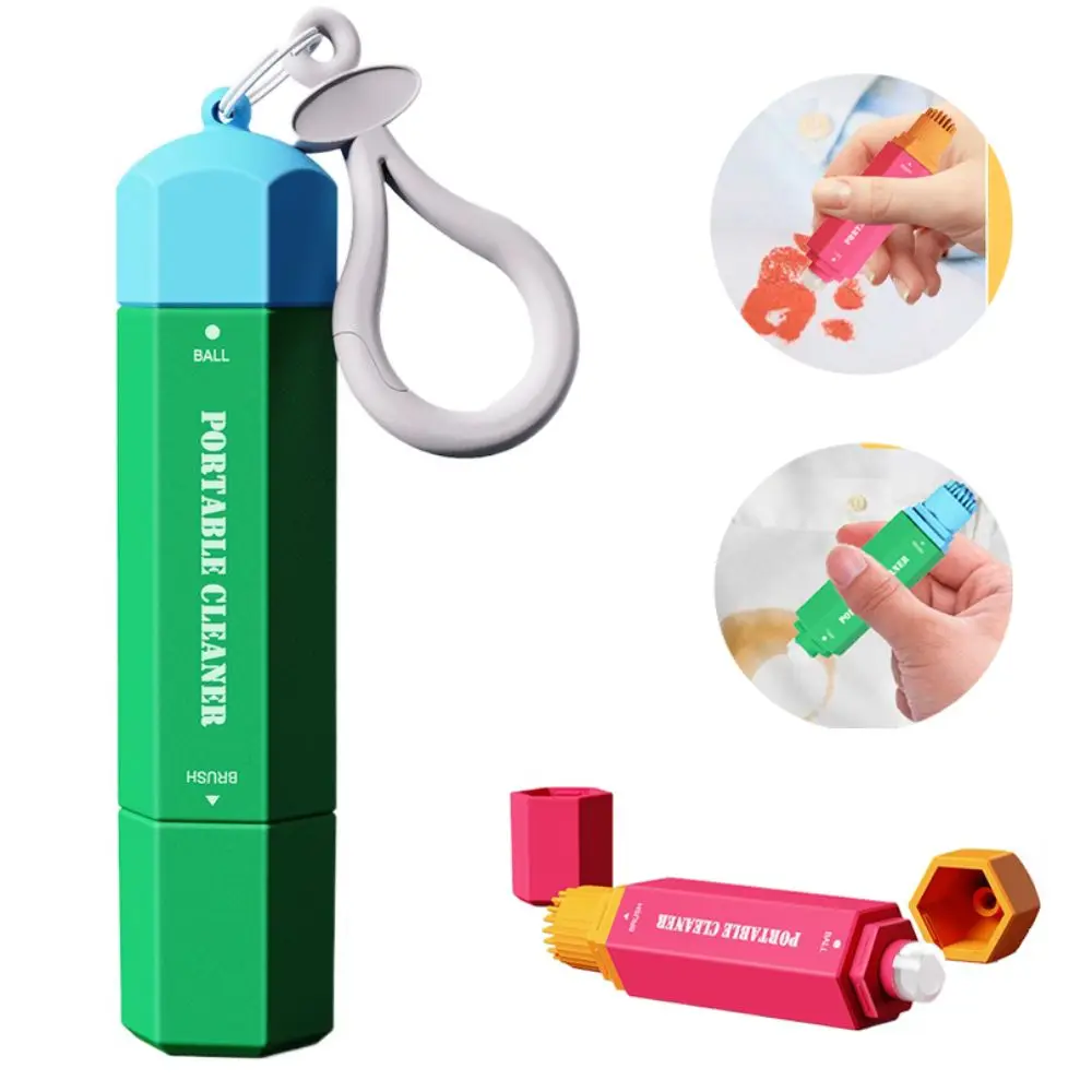 Nuevo Lápiz Quitamanchas de 15 ml con Cabezal de Cepillo, Quitamanchas Instantáneo de Emergencia, Lápiz Portátil de Doble Cabezal para Eliminar Grasa, Cuidado de la Ropa