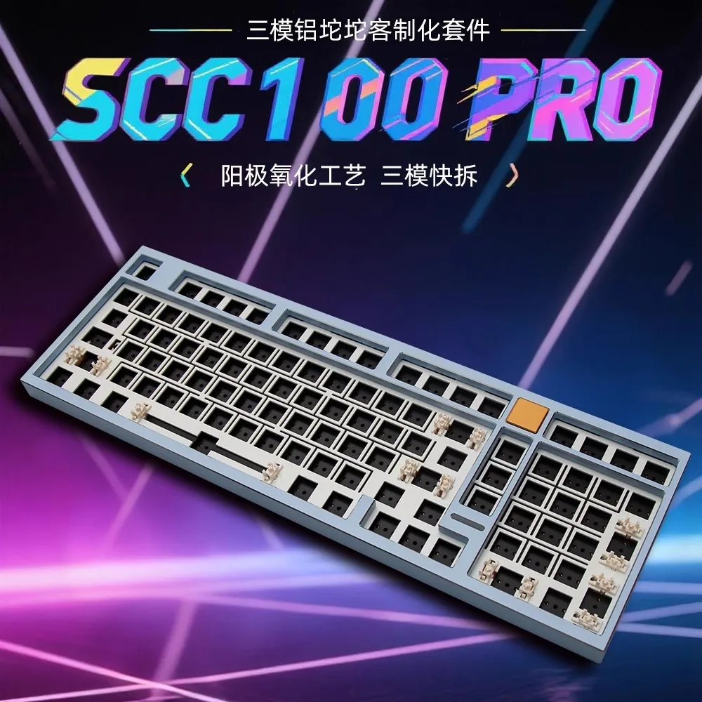 

SCC100PRO Wireless Mechanical Keyboard Kit Aluminum CNC BT Tri-mode Quick Release Keyboard Custom Hot-swap Gaming Keyboards