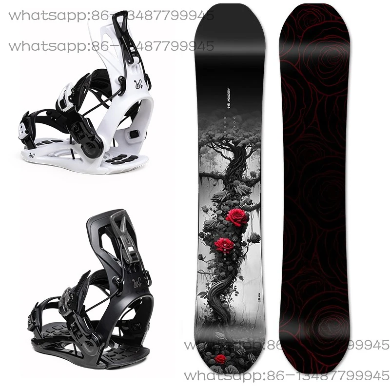 

Quick Wear Binding Two-piece Set Men's and Women's Adult Flat Snowboards Winter Sports All-round Ski Equipment Wooden