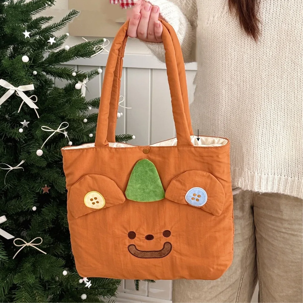 

Fashion Kawaii Cartoon Canvas Handbag Japanese Style Sweet Embroidered Tote Bag Lovely Cloth Cute Shoulder Bag Girls