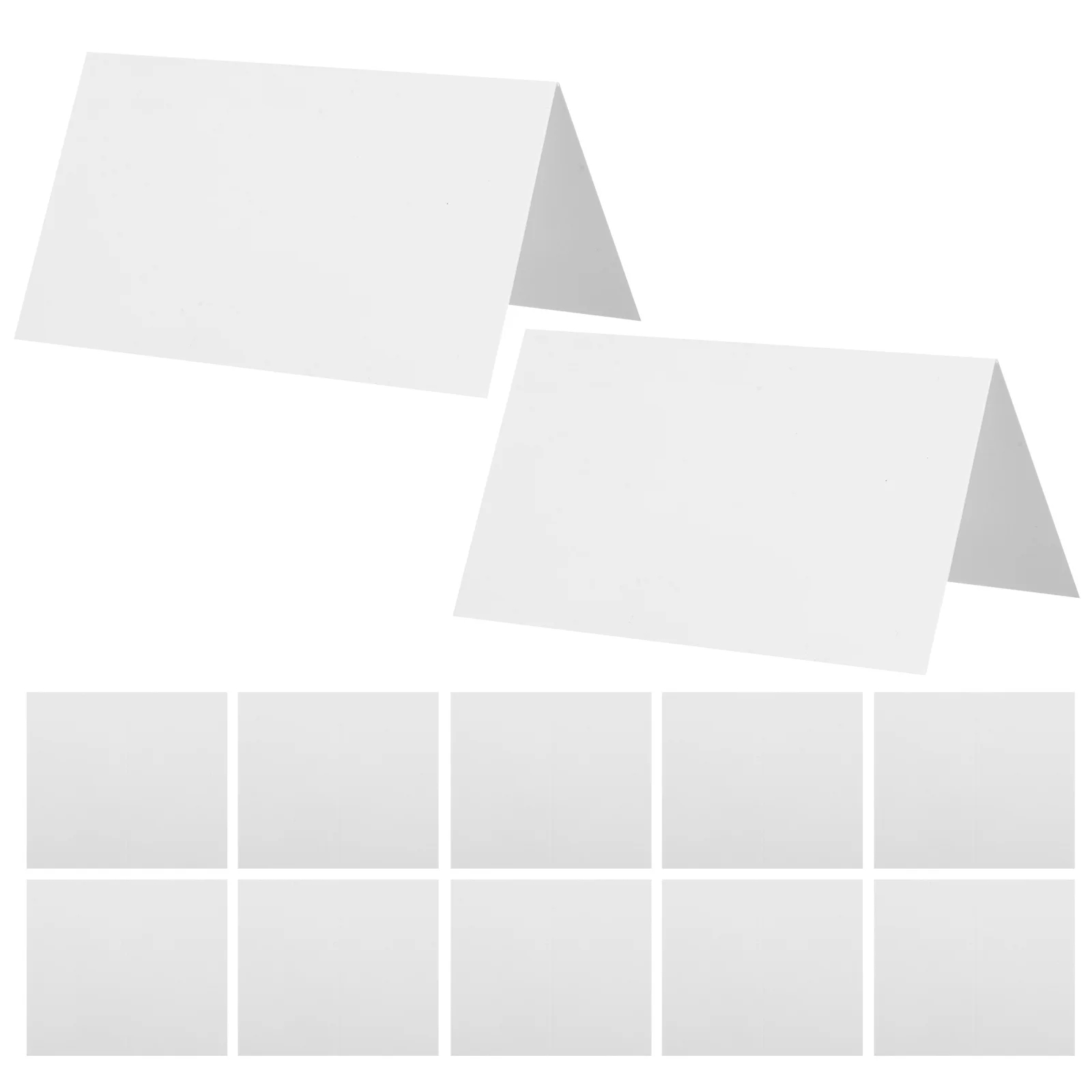

100Pcs White Blank Guest Seating Cards 3.93x3.54in Wedding Place Card Tented Table Name Cards Printable Party Tags