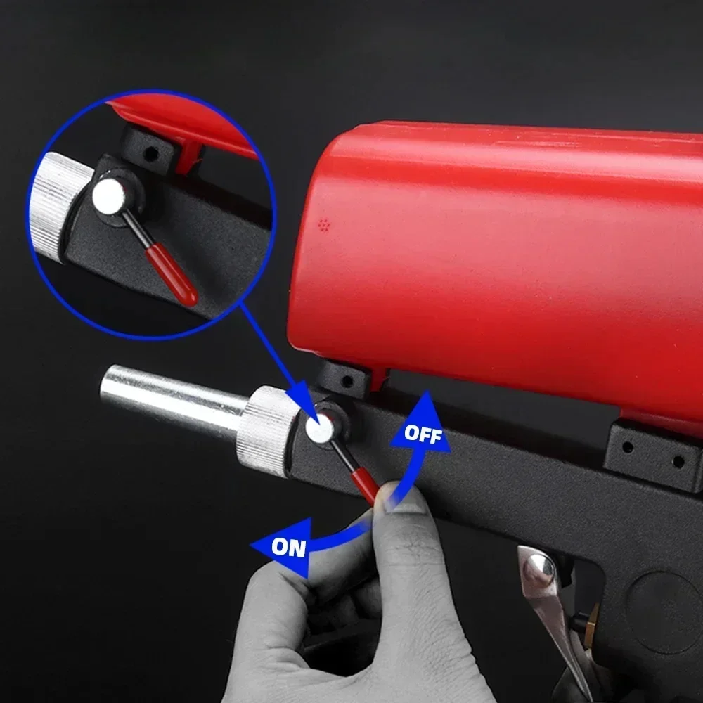 Red Air Blast Gun with Accessories Adjustable Blast Gun Small Portable Handheld Pneumatic Blast Gun Set Air Pneumatic Tool