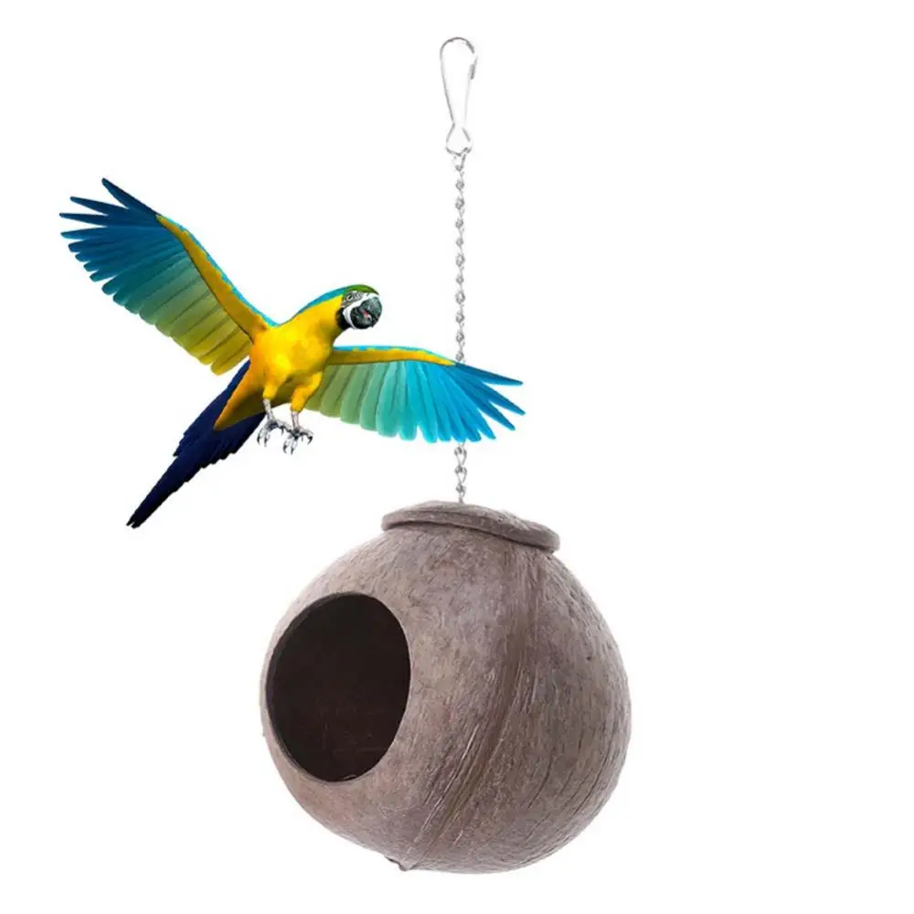 

Natural Coconut Shell Bird Nest, Hut Cage for Pet, Parrot Budgies, Parakeet Birds Houses, Birds Supplies