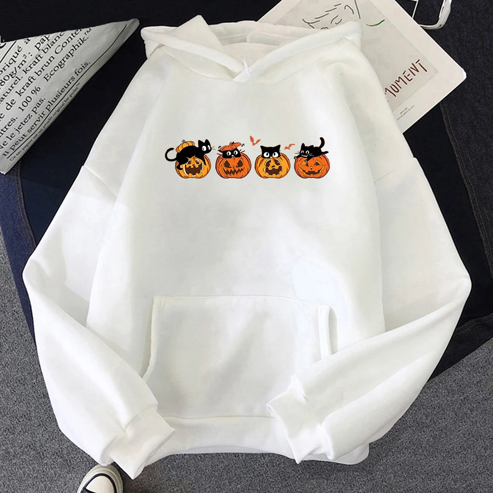 Halloween Hoodie Women Funny Coffee Howdy Ghols Hoodies Unisex Autumn Winter Christmas Vintage Pumpkin Cat Pullovers Sweatshirts