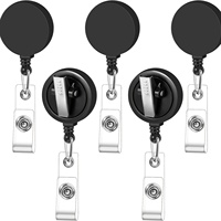 2/5-pack badge reel, retractable badge reel, badge holder, retractable clip, ID card reel with rotating crocodile clip